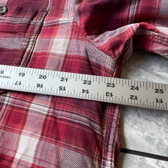 Carhartt Men's Red/White Plaid Flannel Long Sleeve Button-Down Shacket Size L - Picture 5 of 7